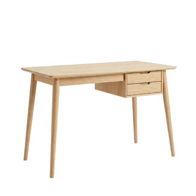 Modern Wooden Desk with Two Drawers