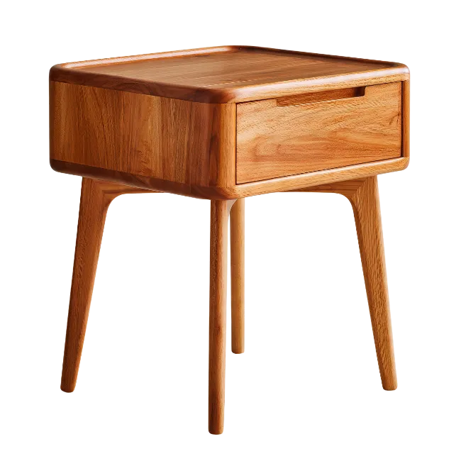 Modern Wooden Nightstand With Drawer