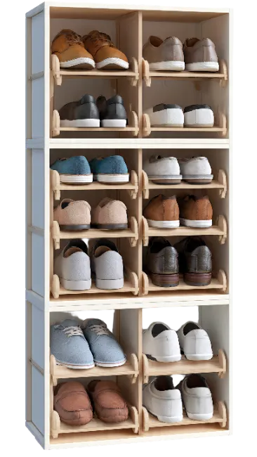 Modular Shoe Rack Organizer with Multiple Pairs of Shoes