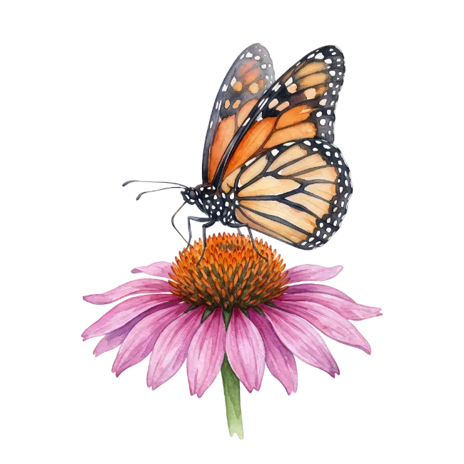Monarch Butterfly on Purple Coneflower