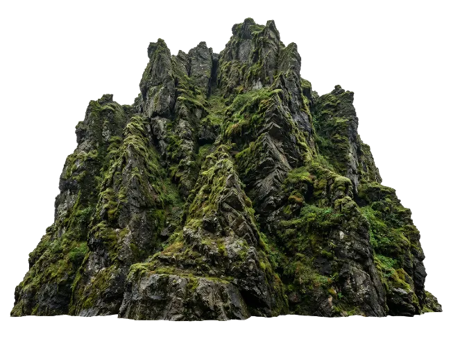 Moss Covered Rocky Mountain Formation