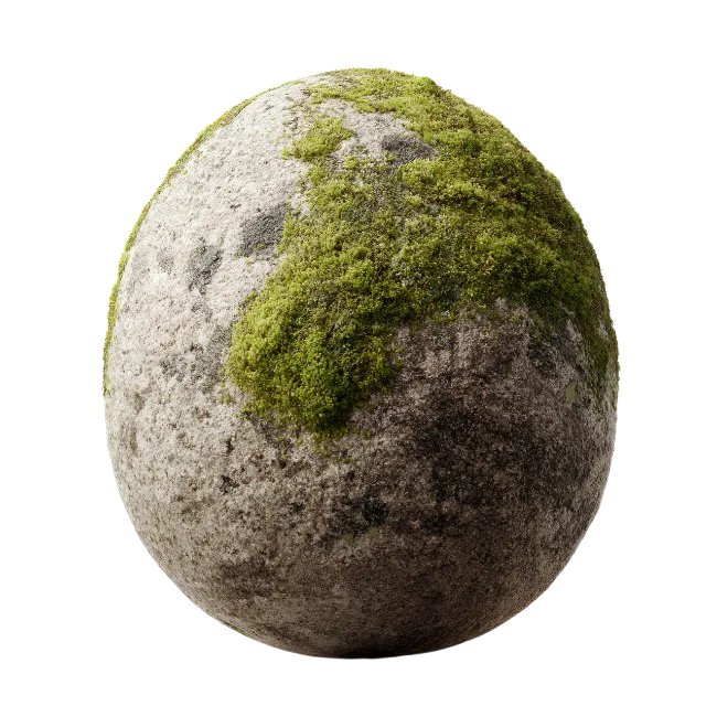 Moss Covered Stone Sphere