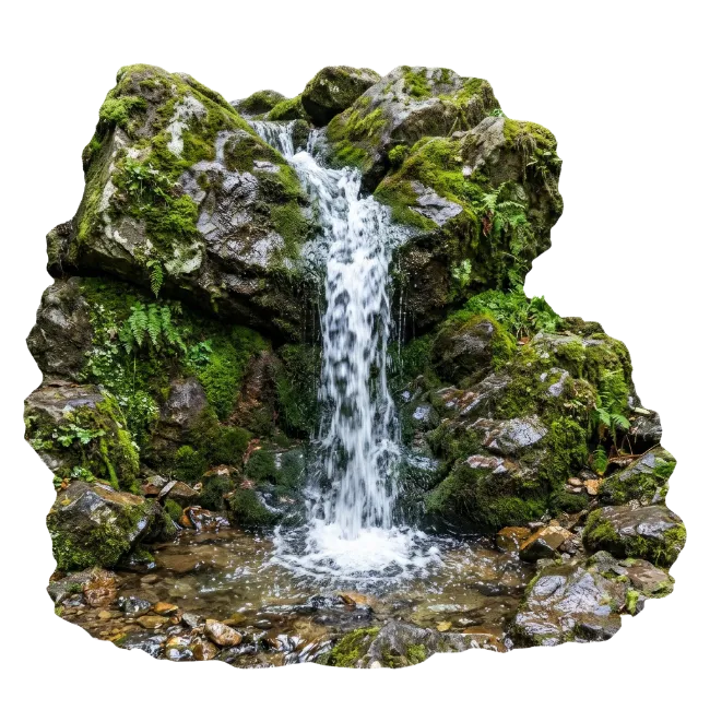Mossy Rock Waterfall Stream