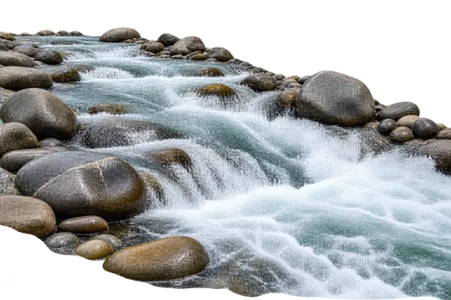 Mountain River Rapid Stream With Rocks