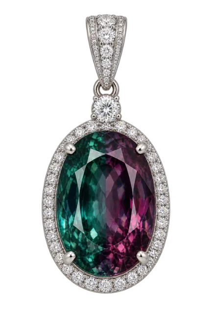 Multicolor Gemstone Diamond Pendant