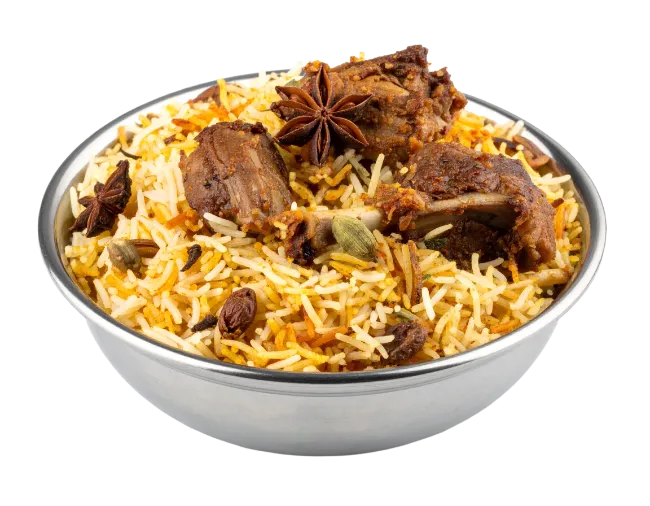 Mutton Biryani in Steel Bowl