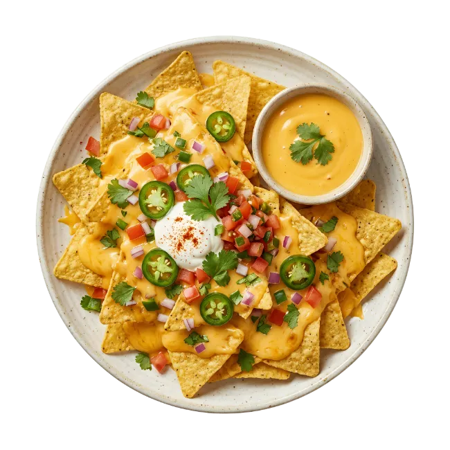 Nachos Supreme with Melted Cheese and Jalapenos