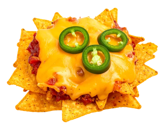 Nachos with Melted Cheese and Jalapenos