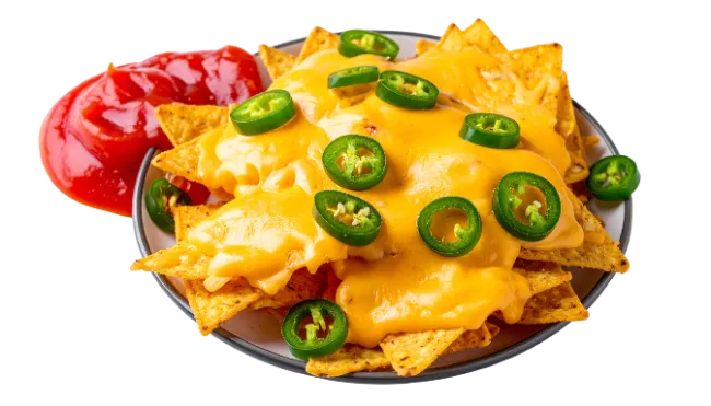 Nachos with Melted Cheese and Jalapenos