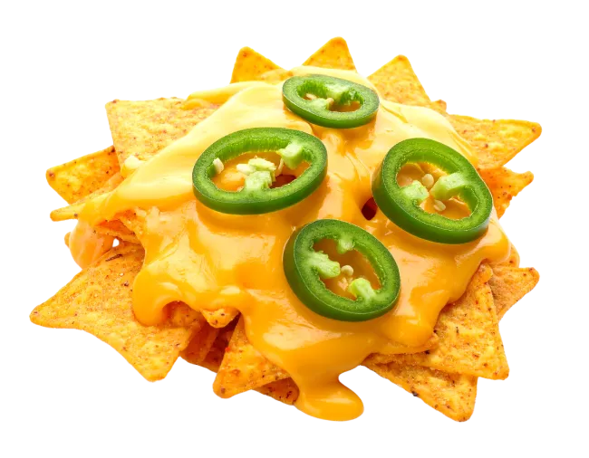 Nachos with Melted Cheese and Jalapenos