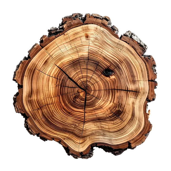 Natural Wood Tree Slice Cross Section