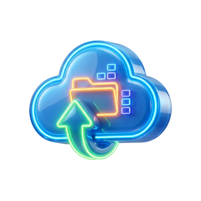 Neon Cloud Upload Icon