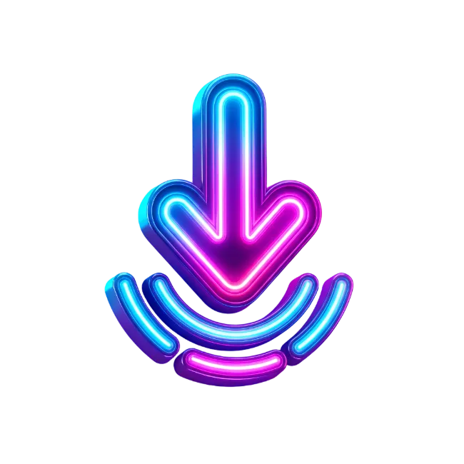 Neon Glow Download Arrow Icon