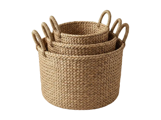Nested Woven Seagrass Storage Baskets Set