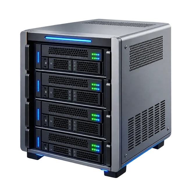 Network Attached Storage Server with Four Hard Drive Bays