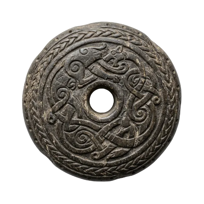 Norse Carved Stone Artifact with Animal Motif