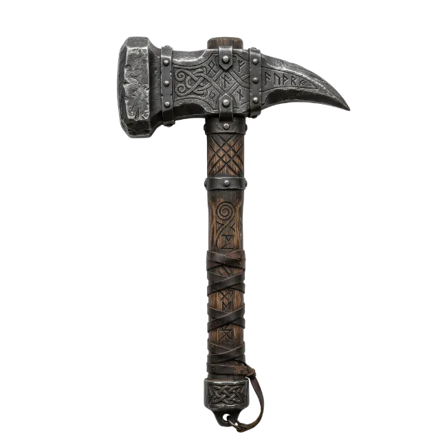 Norse War Hammer with Runes