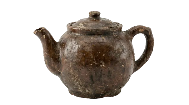 Old Brown Ceramic Teapot
