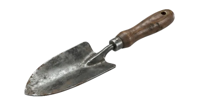 Old Garden Trowel with Wooden Handle
