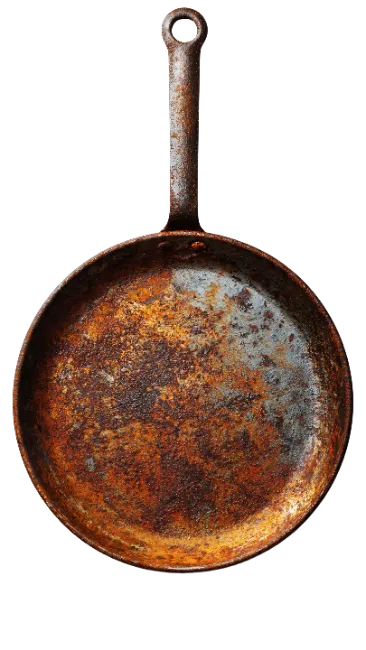 Old Rusted Cast Iron Frying Pan