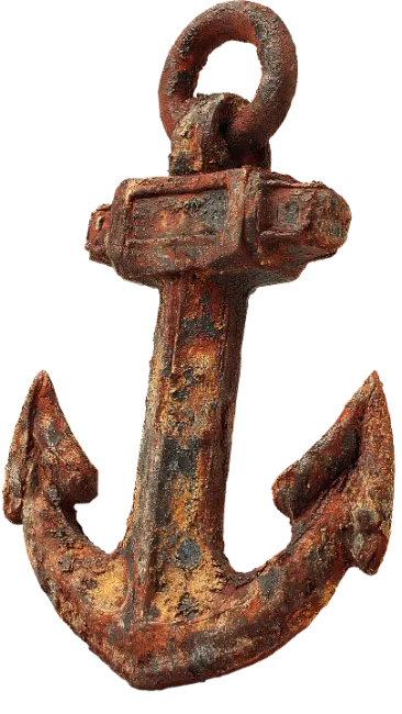 Old Rusted Metal Anchor Isolated