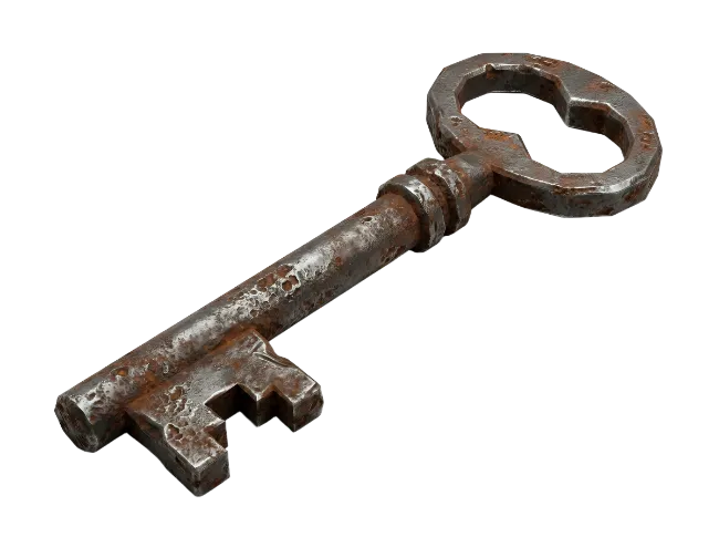 Old Rusted Skeleton Key