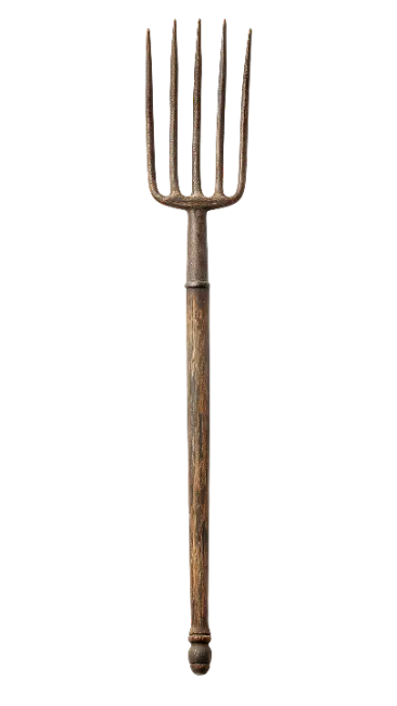Old Rusty Agricultural Pitchfork Tool