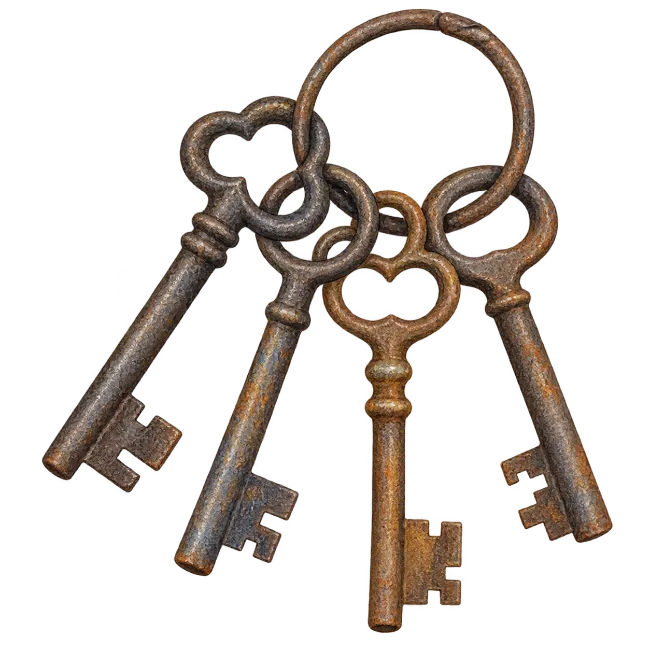 Old Rusty Keys on Ring