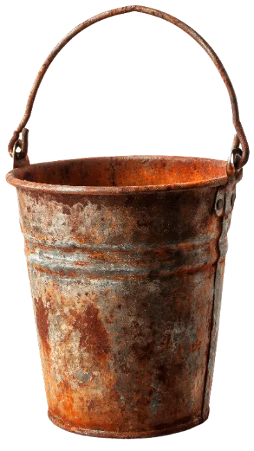 Old Rusty Metal Bucket