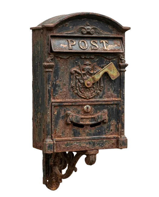 Old Rusty Vintage Postbox Wall Mounted Mailbox