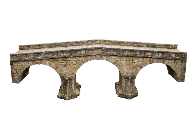Old Stone Bridge with Three Arches