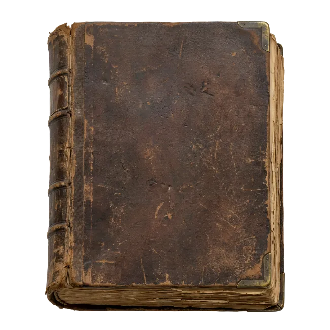 Old Vintage Leather Bound Book Top View
