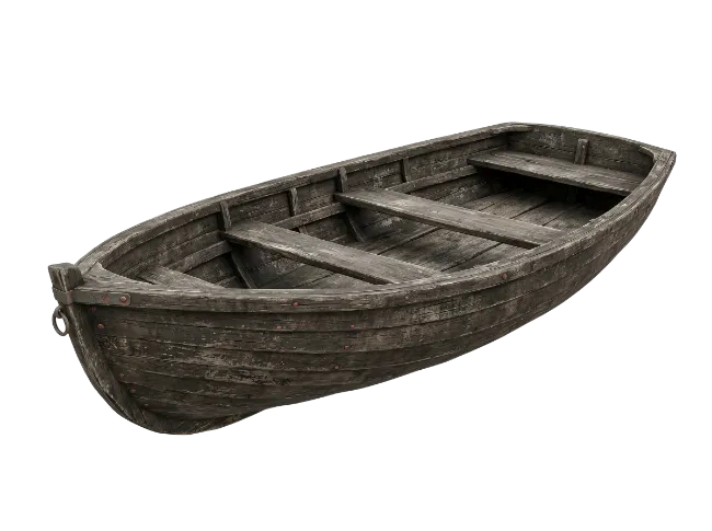 Old Wooden Rowing Boat