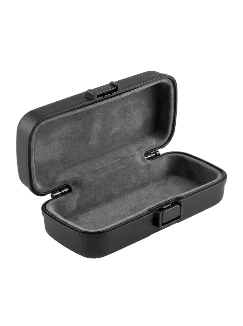Open Black Storage Case with Grey Lining