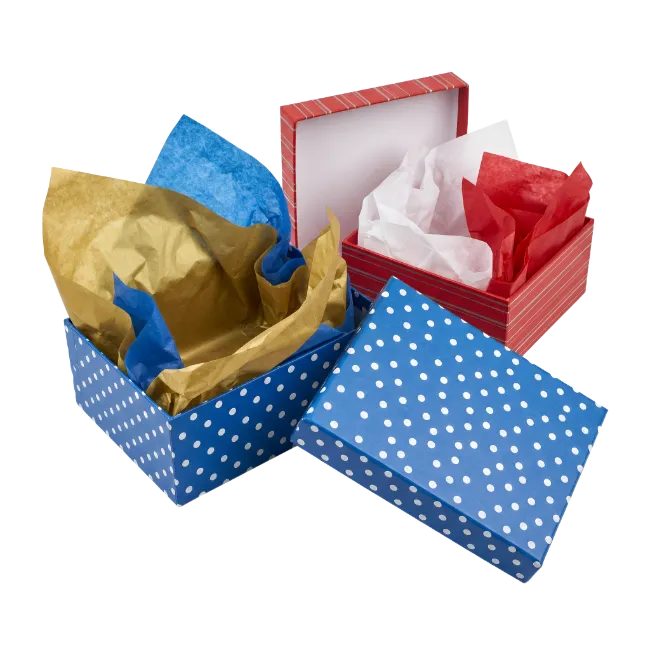 Open Blue and Red Gift Boxes