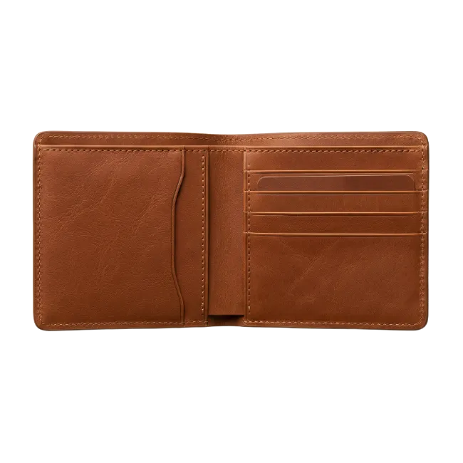 Open Brown Leather Wallet
