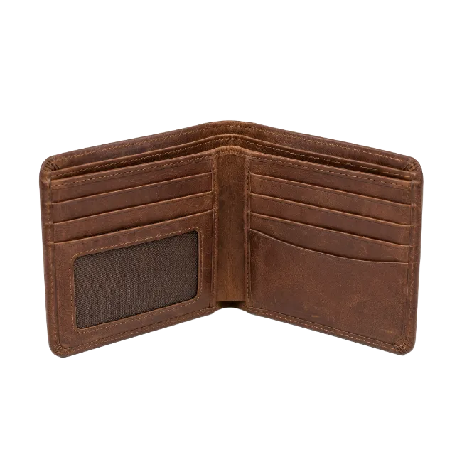 Open Brown Leather Wallet