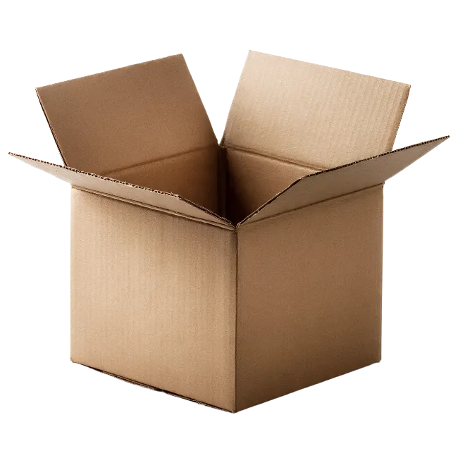 Open Cardboard Box Isolated on Black
