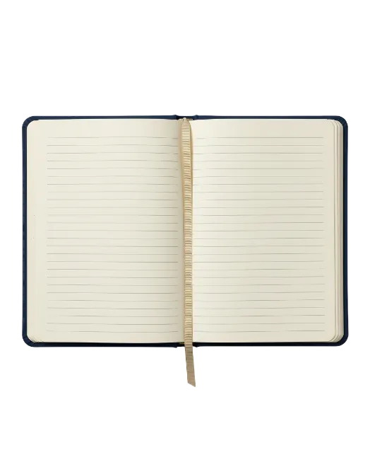 Open Lined Notebook with Bookmark