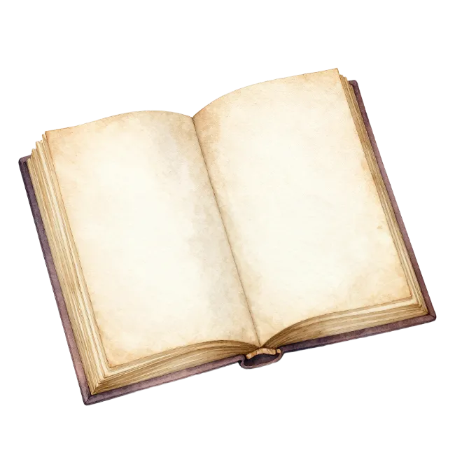 Open Vintage Book with Blank Pages