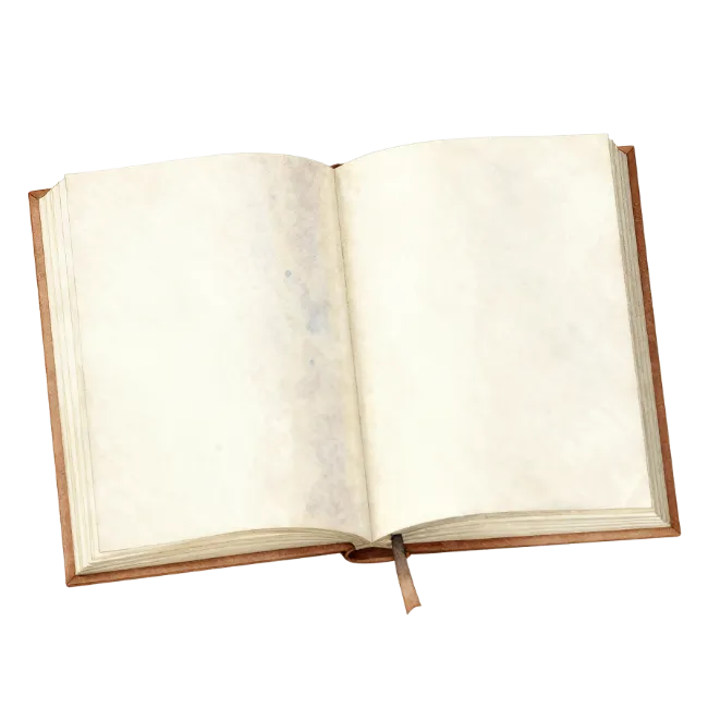 Open Vintage Diary Book with Blank Pages