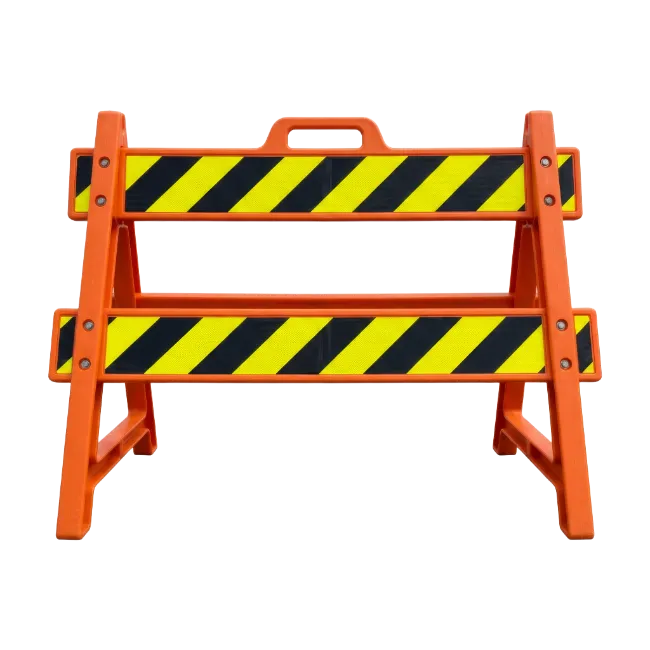 Orange and Yellow Construction Barricade