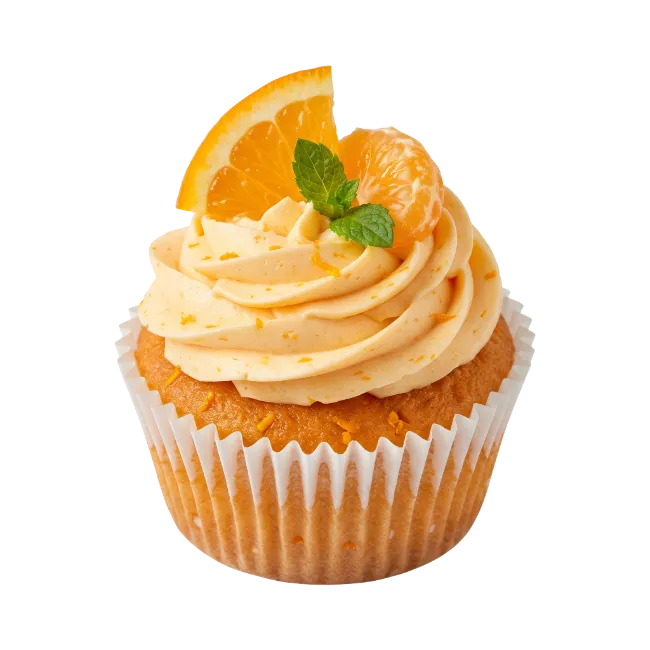 Orange Cupcake with Cream Frosting