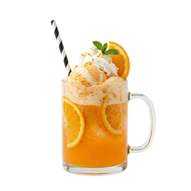 Orange Float Soda with Ice Cream and Whipped Cream
