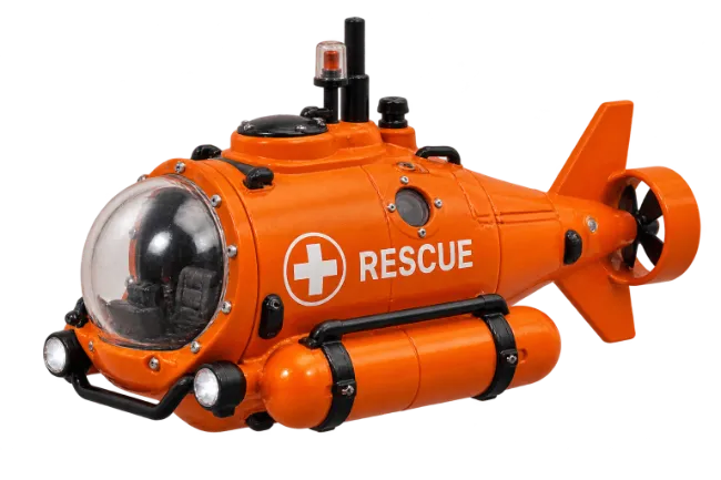 Orange Rescue Submarine Toy Model
