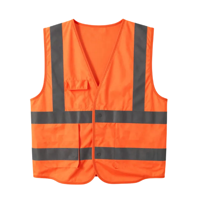 Orange Safety Vest with Reflective Stripes