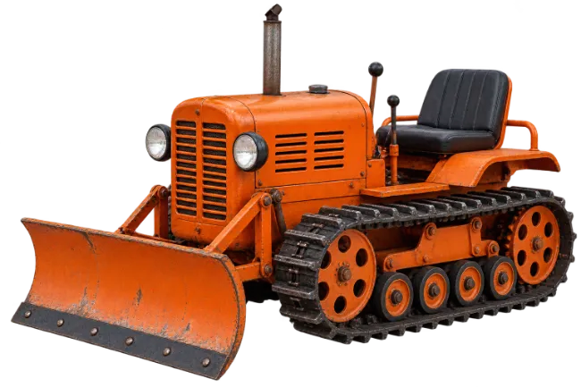 Orange Tracked Bulldozer
