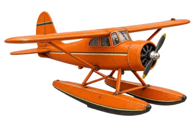 Orange Vintage Seaplane Model