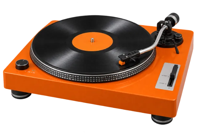 Orange Vinyl Record Player Turntable