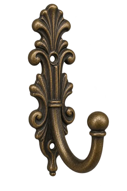 Ornate Antique Brass Coat Hook